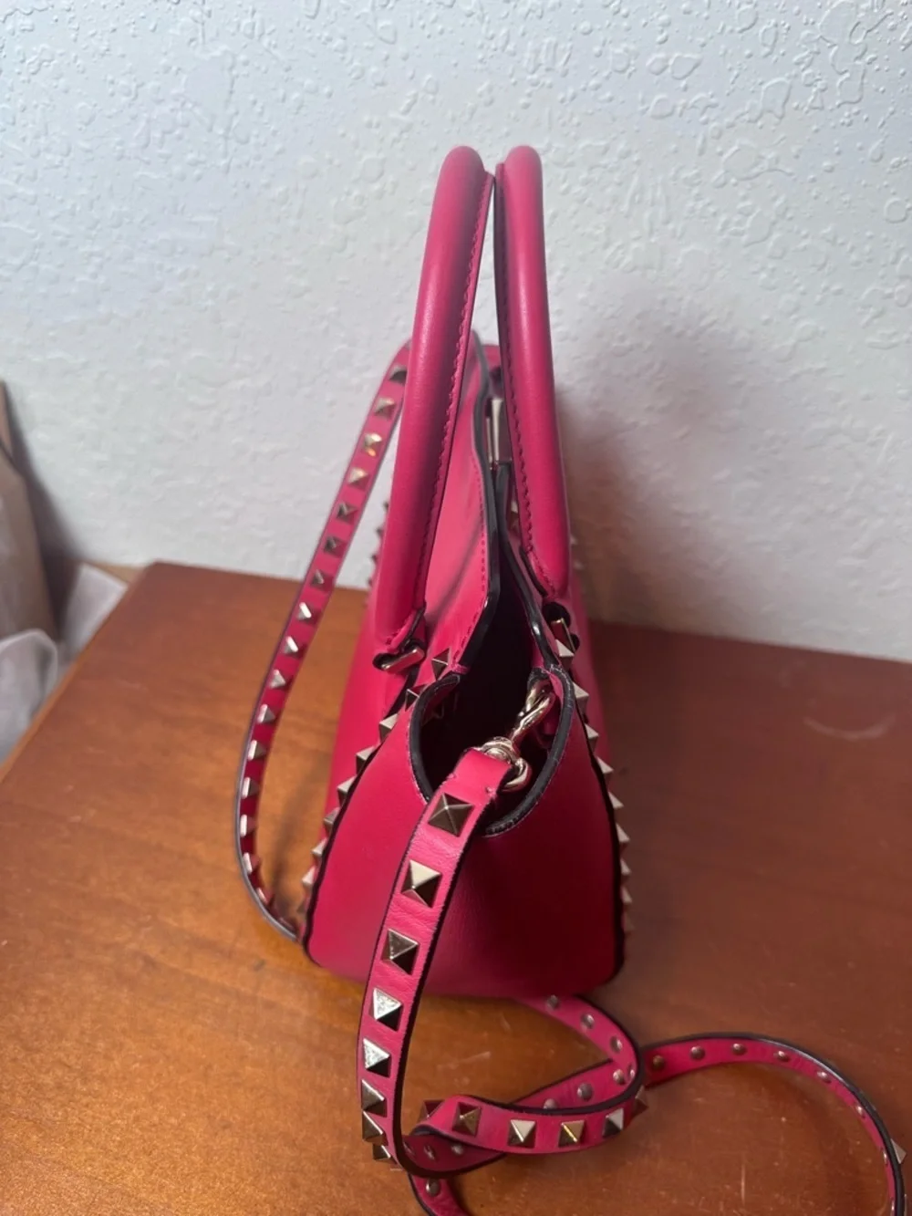 Valentino Garavani Rockstud Crossbody / Tote Bag - Hot Pink